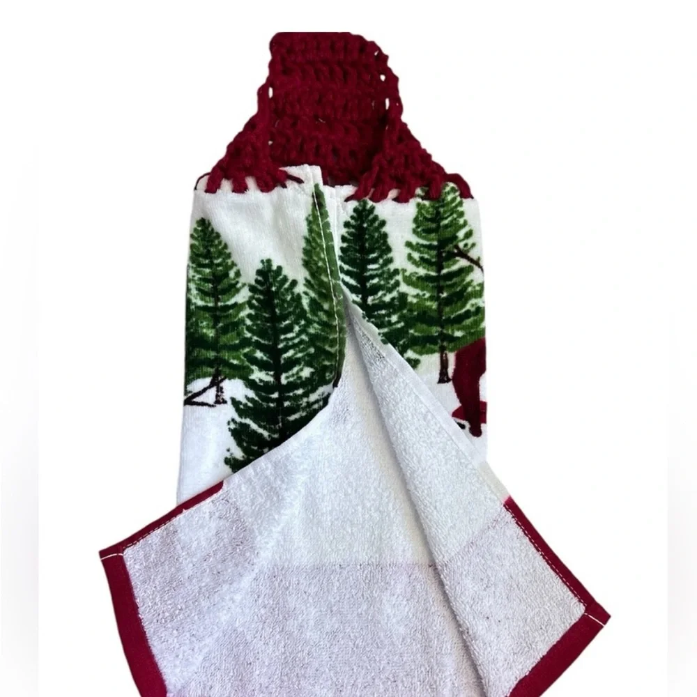Hand Crafted Christmas Snowman Holiday Hanging Hand Towel